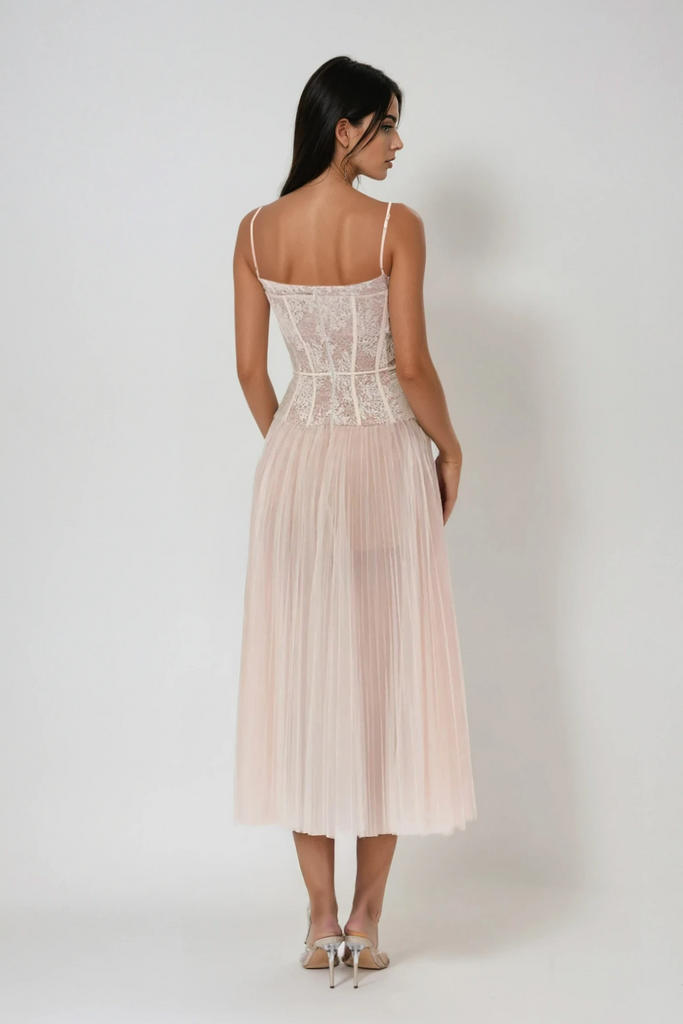 Dash Corset Mesh Ruch Maxi Dress - Stylish beautiful dress for special occasions | Buy Online