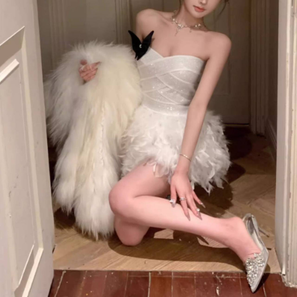 Shop  beautiful dress - Perfect for special occasions | Alisa Feather Mini Dress