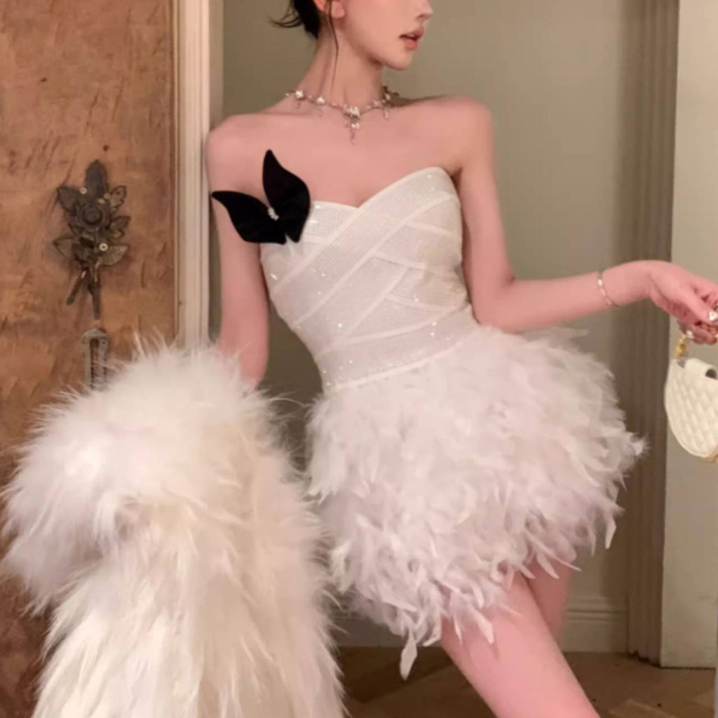 Stylish beautiful dress | Alisa Feather Mini Dress - Ideal for special occasions