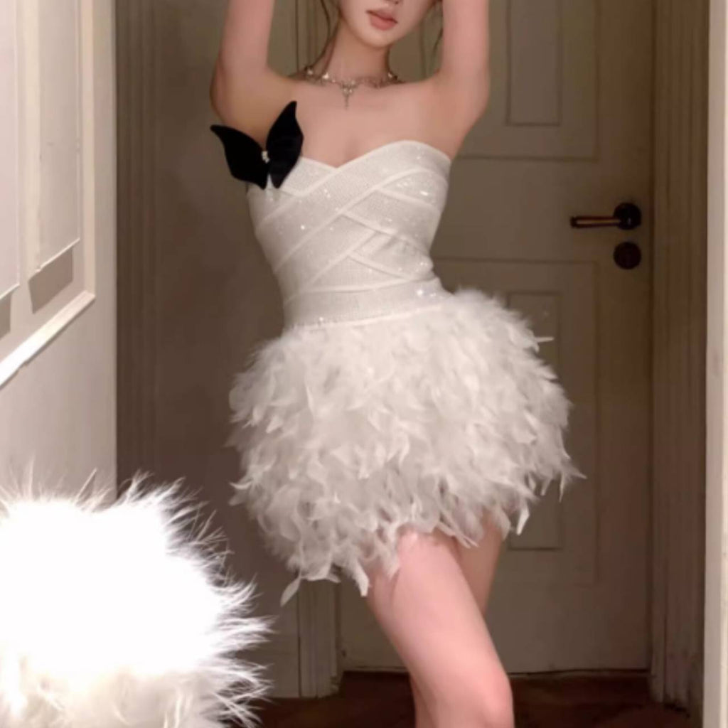 Shop  beautiful dress - Perfect for special occasions | Alisa Feather Mini Dress