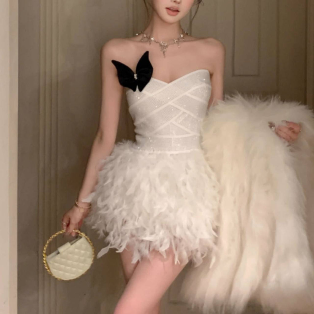 Shop  beautiful dress - Perfect for special occasions | Alisa Feather Mini Dress