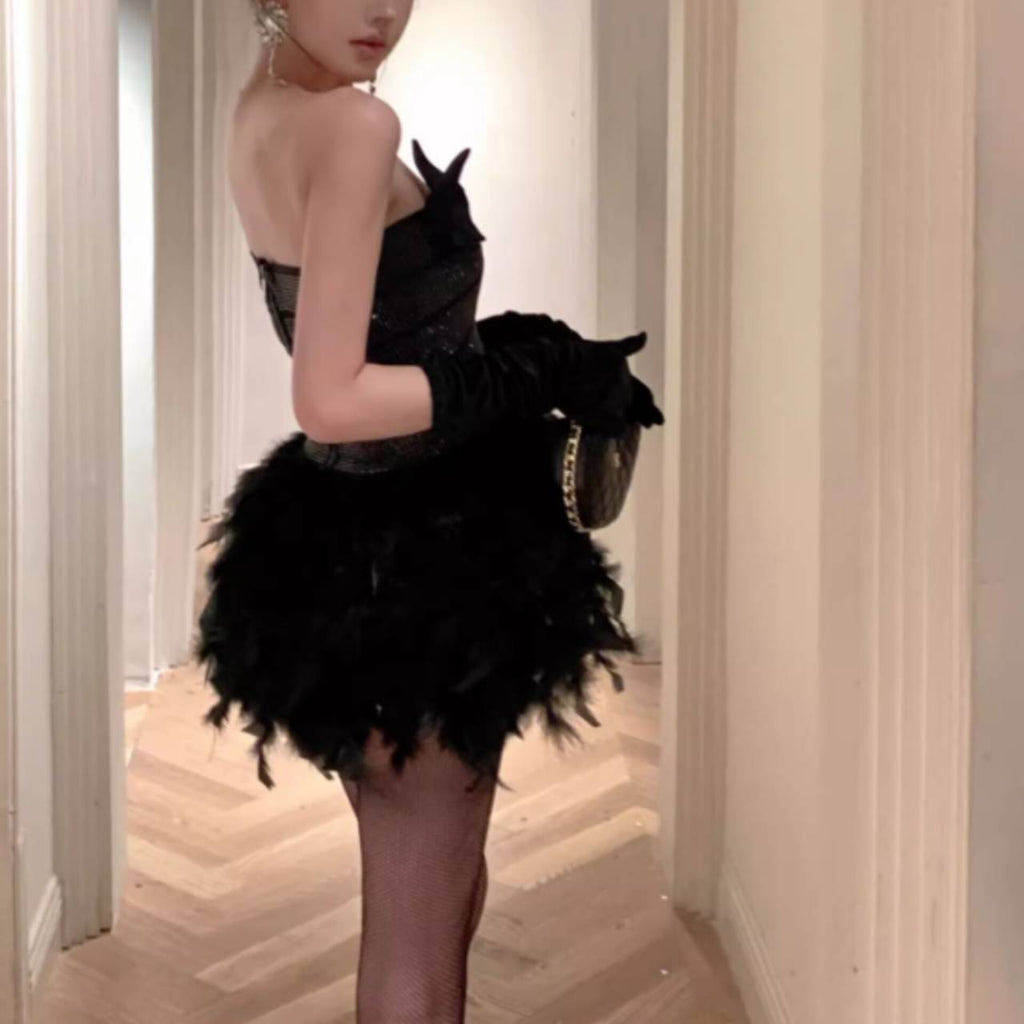 Stylish beautiful dress | Alisa Feather Mini Dress - Ideal for special occasions