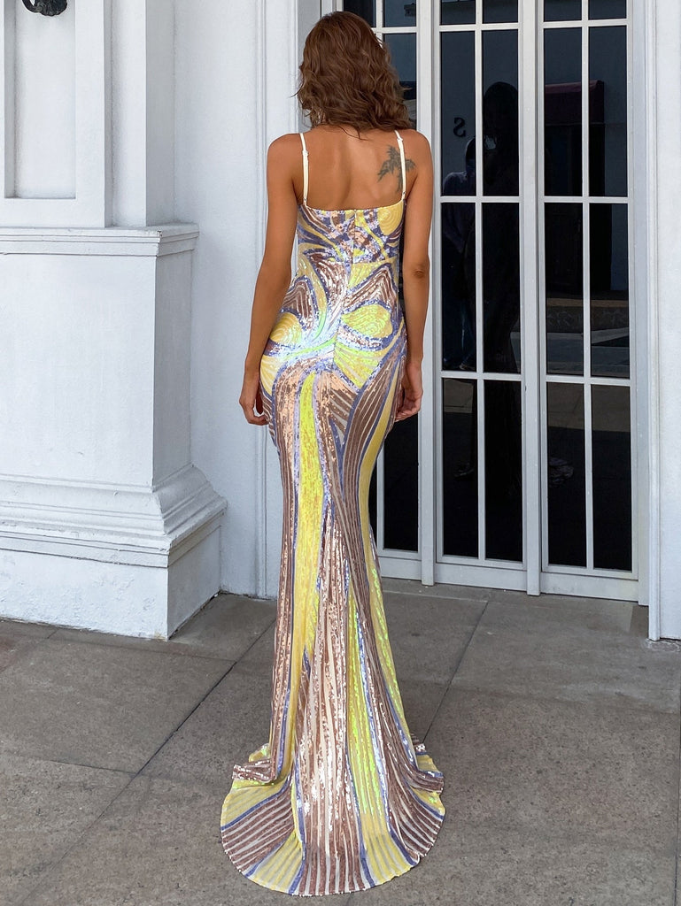 Sexy Spaghetti Sequin Prom Maxi Dress - Sexy beautiful dress for special occasions | Buy Online