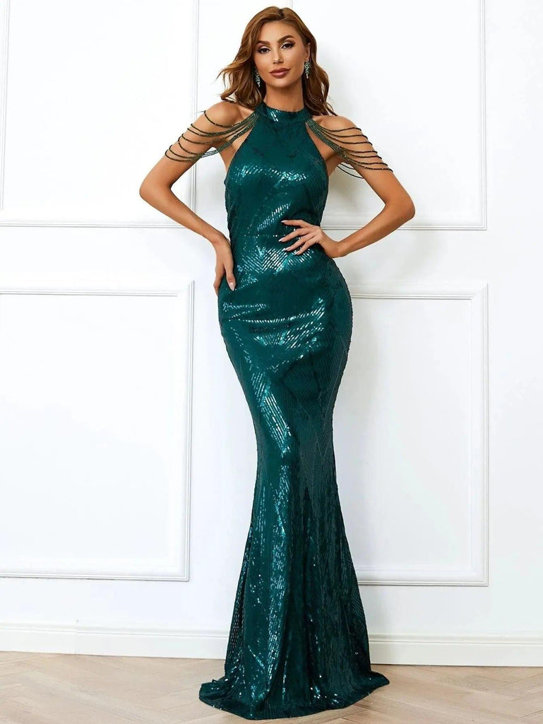 Shop  beautiful dress - Perfect for special occasions | Geometric Sequin Chain Mermaid Prom Dress