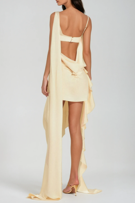 Teada Cutout Drape Mini Dress