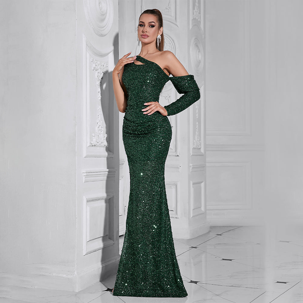 Shop  green dress - Perfect for special occasions | sequin cut out maxi dress in green
