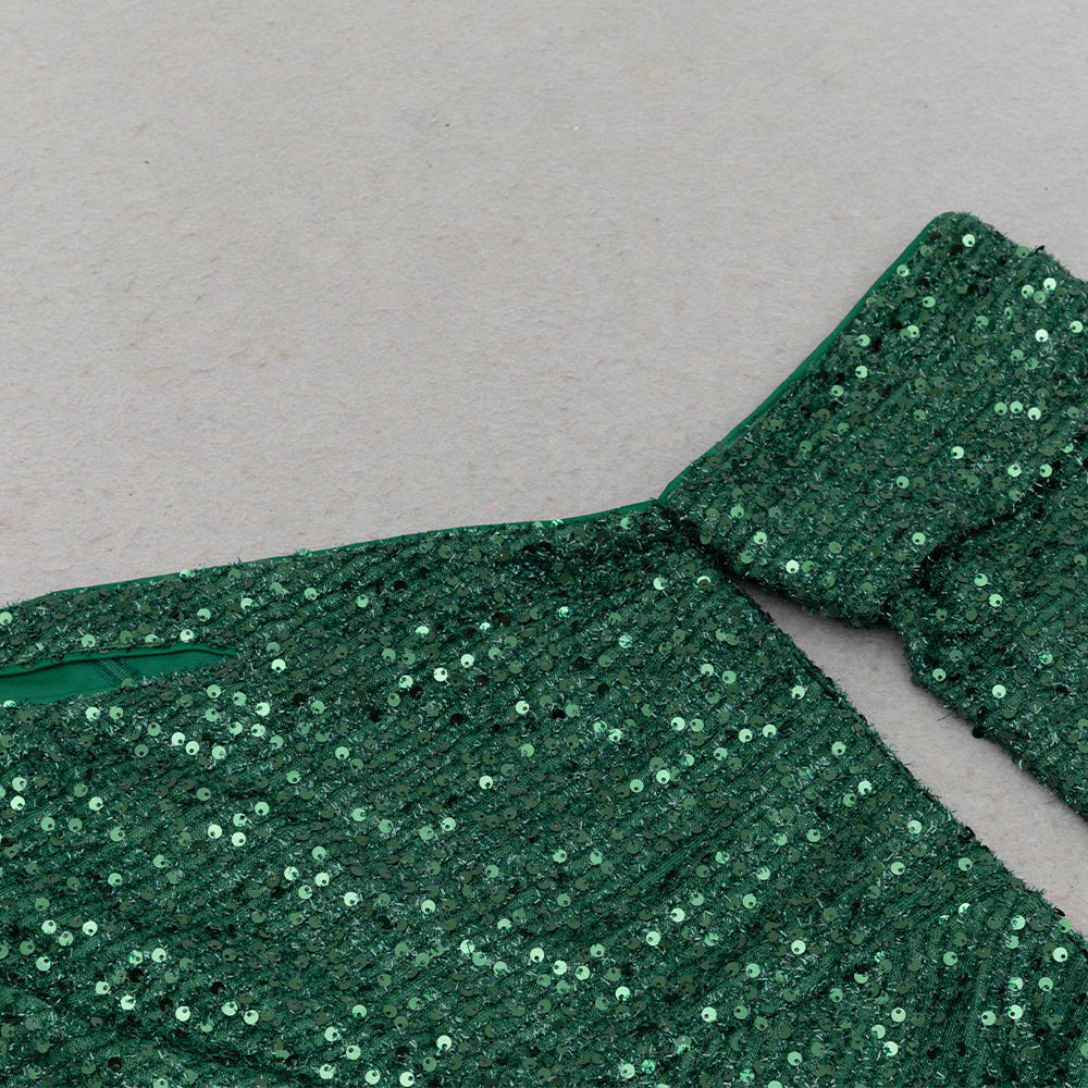 Stylish green dress | sequin cut out maxi dress in green - Ideal for special occasions