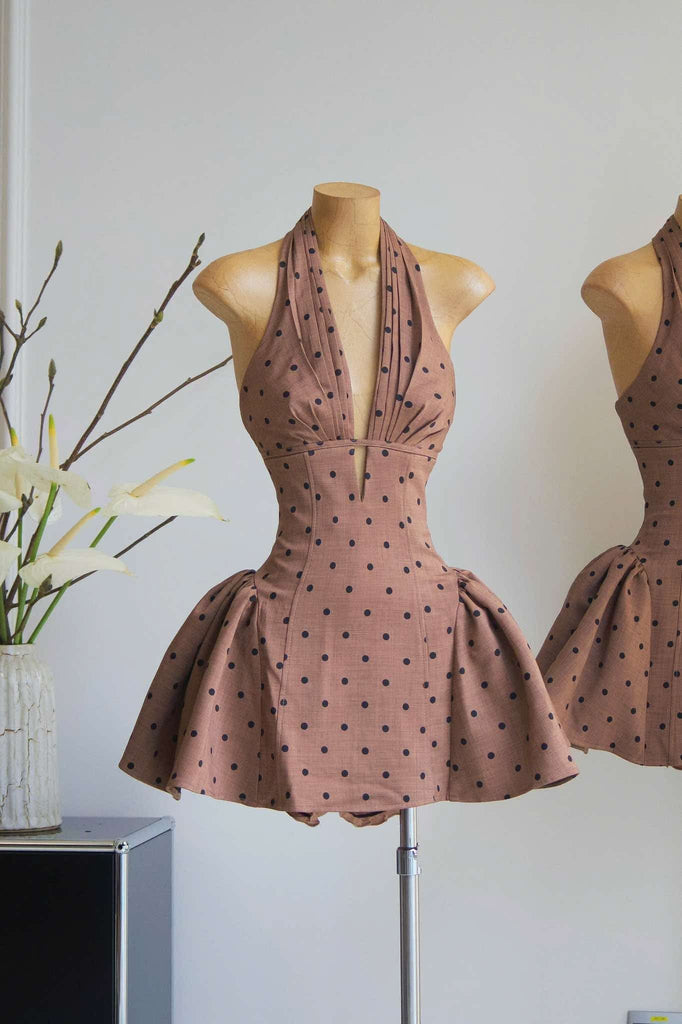 Stylish beautiful dress | Tiffany Plunge Dot Mini Dress - Ideal for special occasions