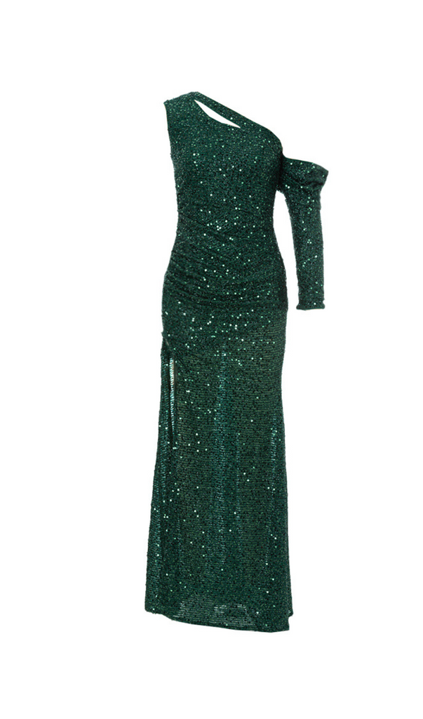 Stylish green dress | sequin cut out maxi dress in green - Ideal for special occasions