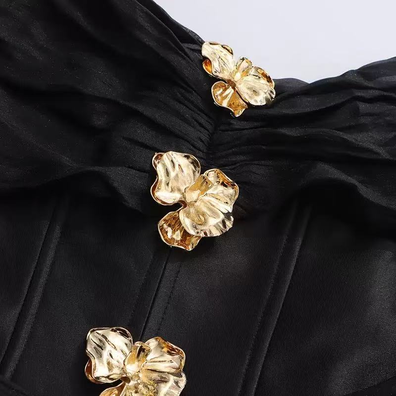 Shop  beautiful dress - Perfect for special occasions | Emerald Fit and Flare Corset Waist Chiffon Mini Dress