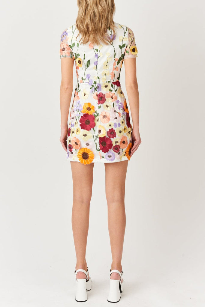 Stylish beautiful dress | SHORT SLEEVED FLORAL PRINTED MINI DRESS - Ideal for special occasions