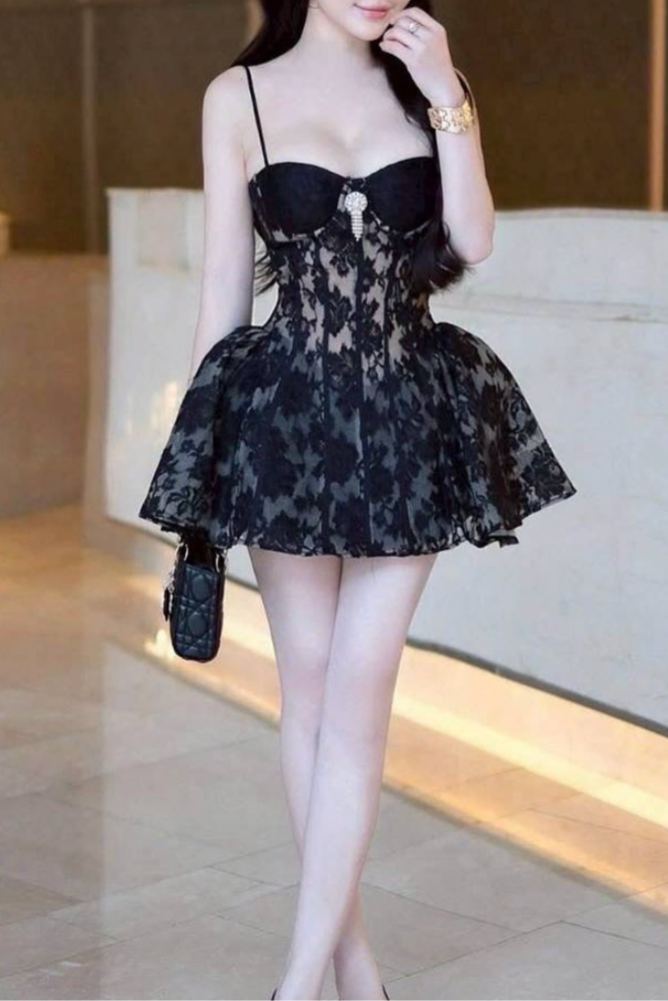 Camilla Corset Lace Mini Dress - Stylish beautiful dress for special occasions | Buy Online