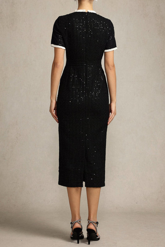 jennifer Round Neck Short Sleeves Midii Dress
