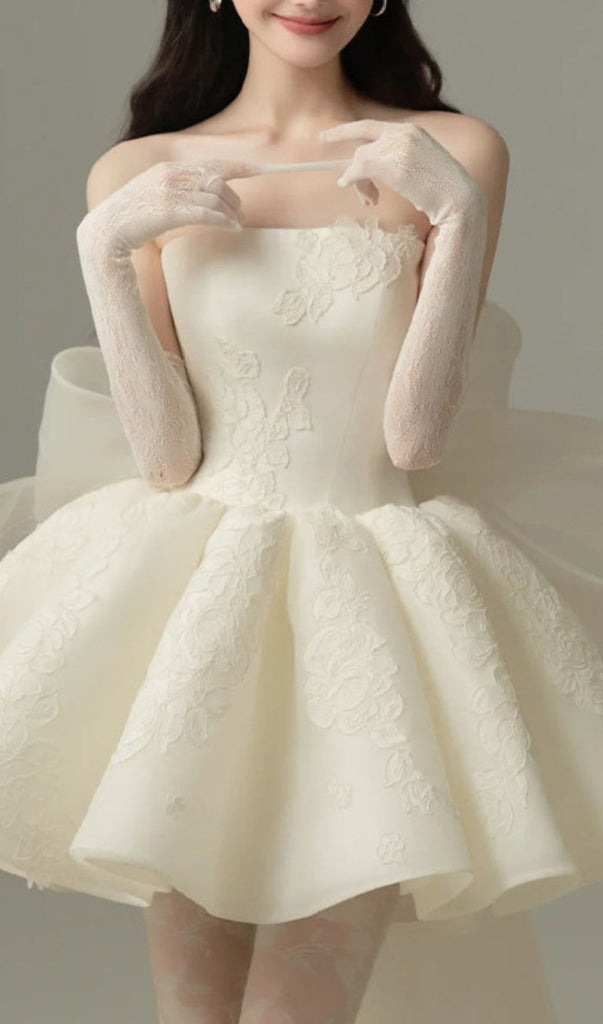 Dervla Strapless Bow Mini Dress - Stylish beautiful dress for special occasions | Buy Online