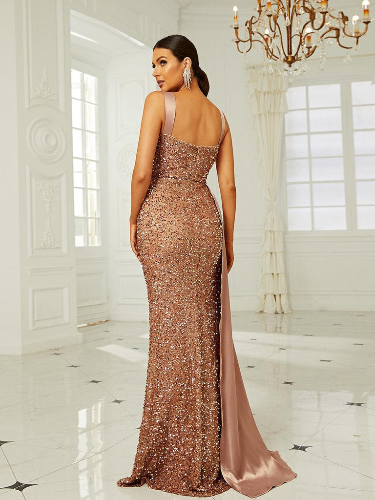 Shop  beautiful dress - Perfect for special occasions | Ribbon Corset Sequin Maxi Prom Dress