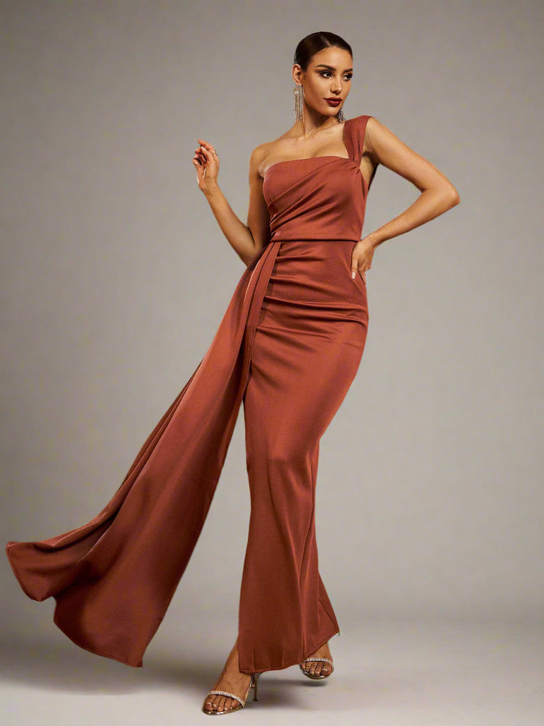 Stylish beautiful dress | Draping Maxi Prom Dress - Ideal for special occasions