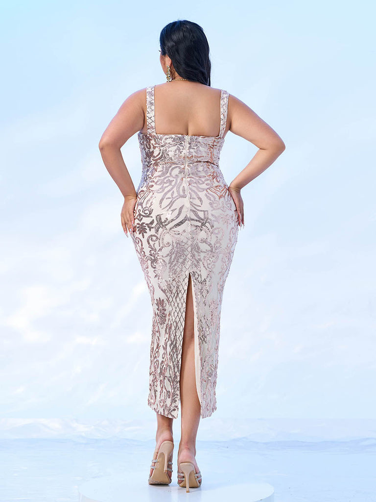 Stylish beautiful dress | Square Neck Split Cocktail Dress - Ideal for cocktail