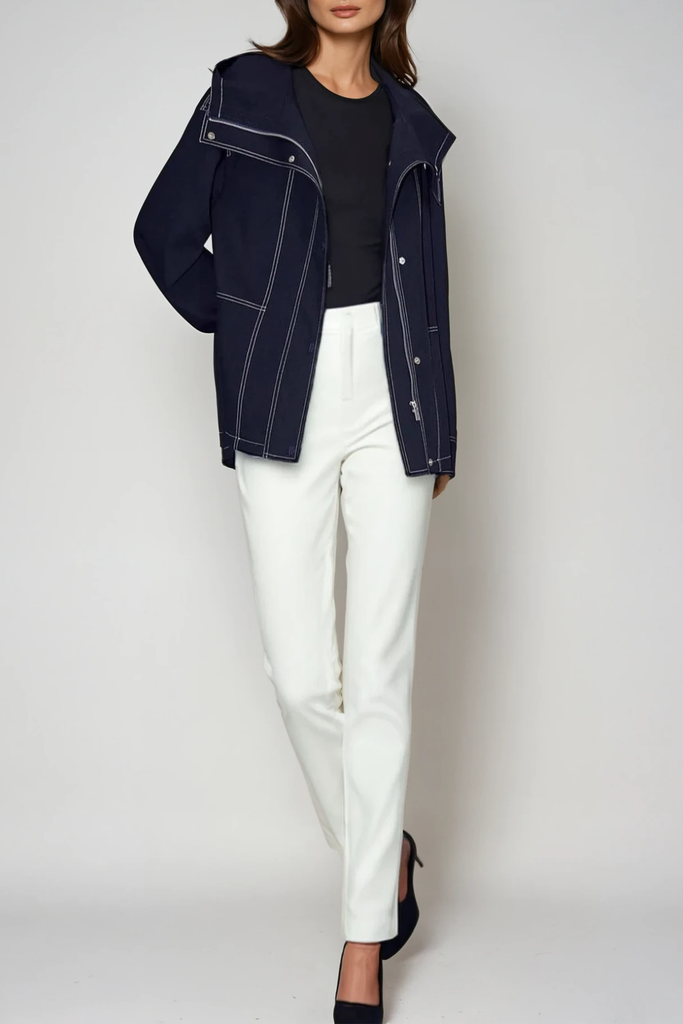 Daud Hooded Denim Jacket - Stylish beautiful dress for special occasions | Buy Online