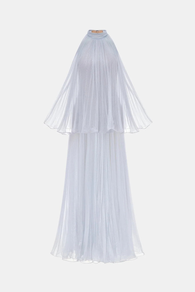 Stylish blue dress | georgia Sleeveless Pleated Maxi Dress - Blue - Ideal for special occasions