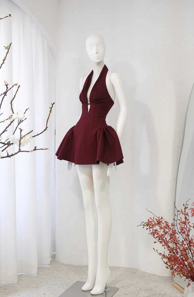 Tiffany Plunge Dot Mini Dress - Stylish beautiful dress for special occasions | Buy Online