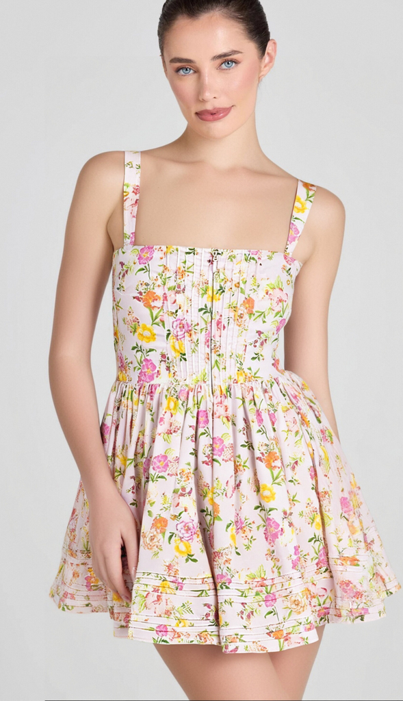 Stylish beautiful dress | FLORAL PRINTED COTTON MINI DRESS - Ideal for special occasions