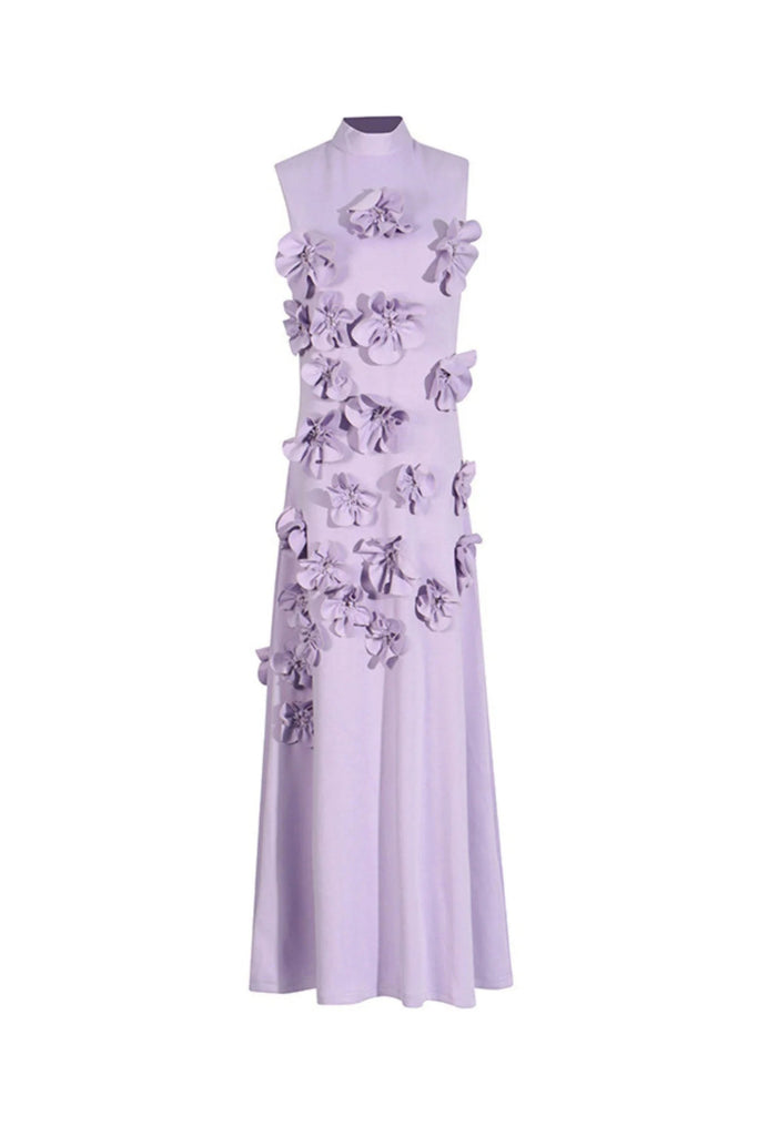 molly PURPLE FLOWER EMBELLISHED MAXI DRESS - Stylish purple dress for special occasions | Buy Online