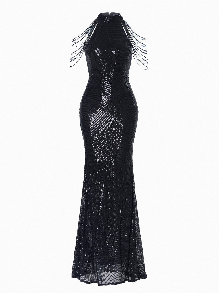 Cold Shoulder Beads Chain Cocktail Dress - Stylish beautiful dress for cocktail | Buy Online