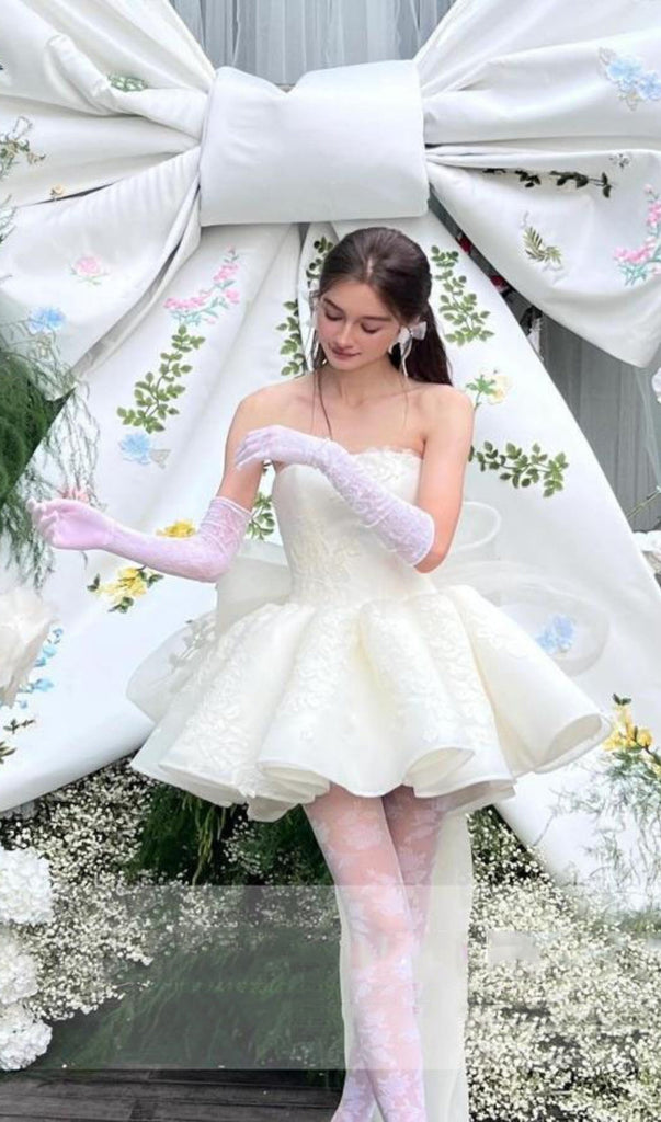 Dervla Strapless Bow Mini Dress - Stylish beautiful dress for special occasions | Buy Online