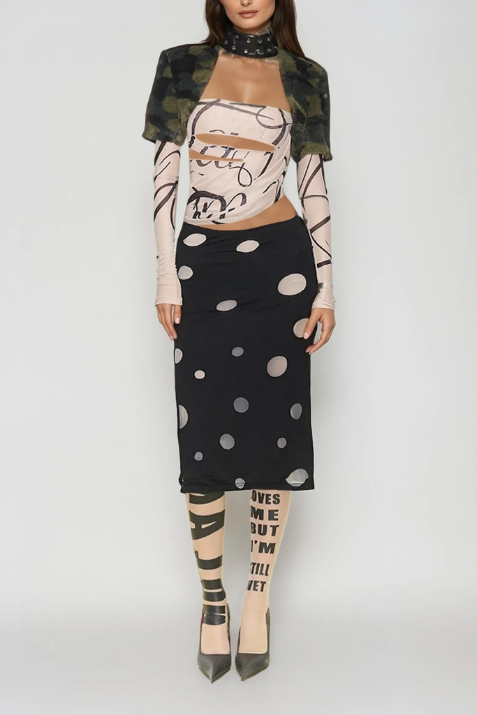 Daumantas Camouflage Faux Fur Jacket - Stylish beautiful dress for special occasions | Buy Online