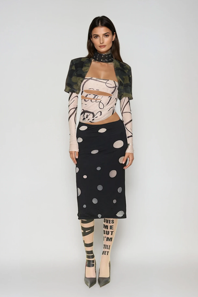 Stylish beautiful dress | Daumantas Camouflage Faux Fur Jacket - Ideal for special occasions