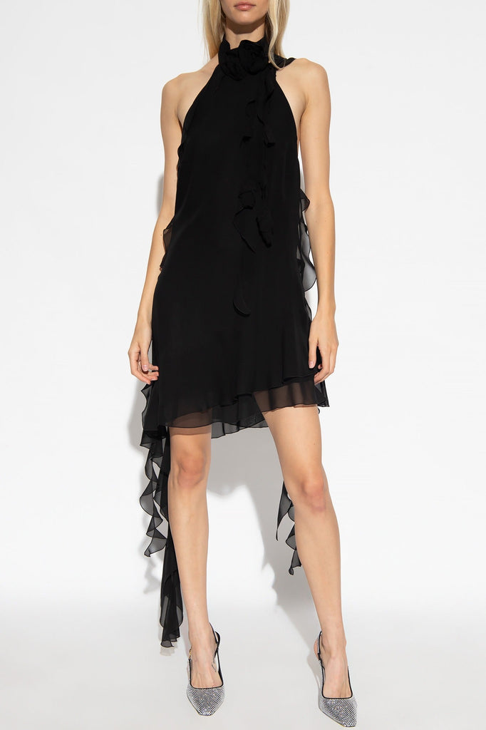 Shop  black dress - Perfect for special occasions | Lennoa Ruffled Halter Mini Dress - Black