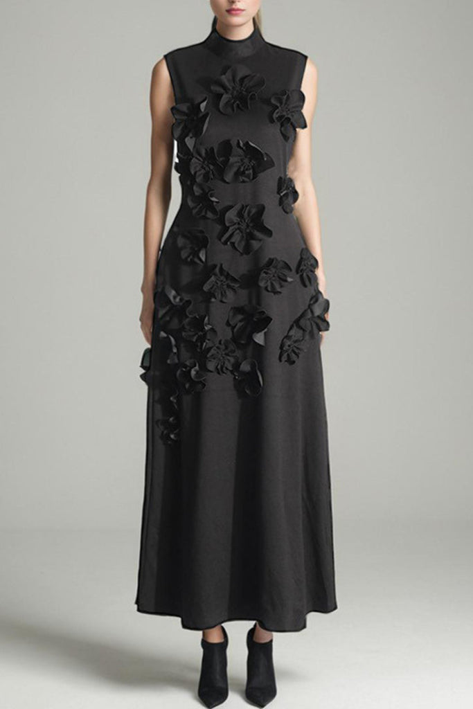 Shop  black dress - Perfect for special occasions | mary BLACK FLOWER EMBELLISHED MAXI DRESS