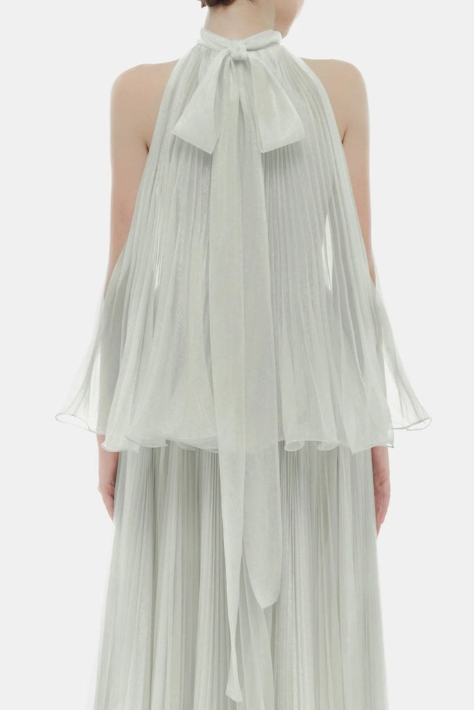 georgia Sleeveless Pleated Maxi Dress - Mint - Stylish beautiful dress for special occasions | Buy Online