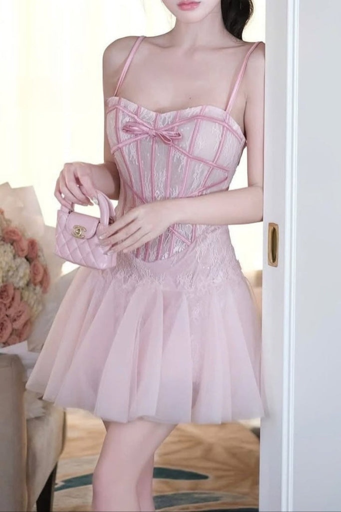 Shop  beautiful dress - Perfect for special occasions | bow Tulle Corset mini Dress