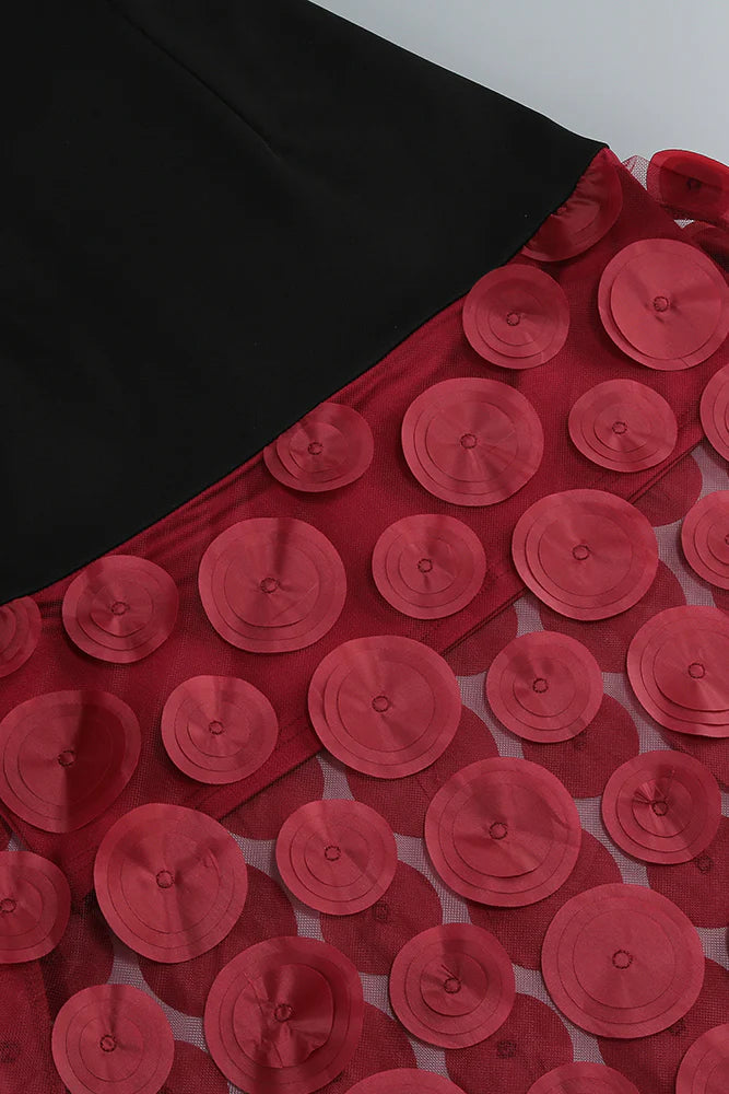 Shop  red dress - Perfect for special occasions | Nodin Strapless Dot Mesh Maxi Dress in red