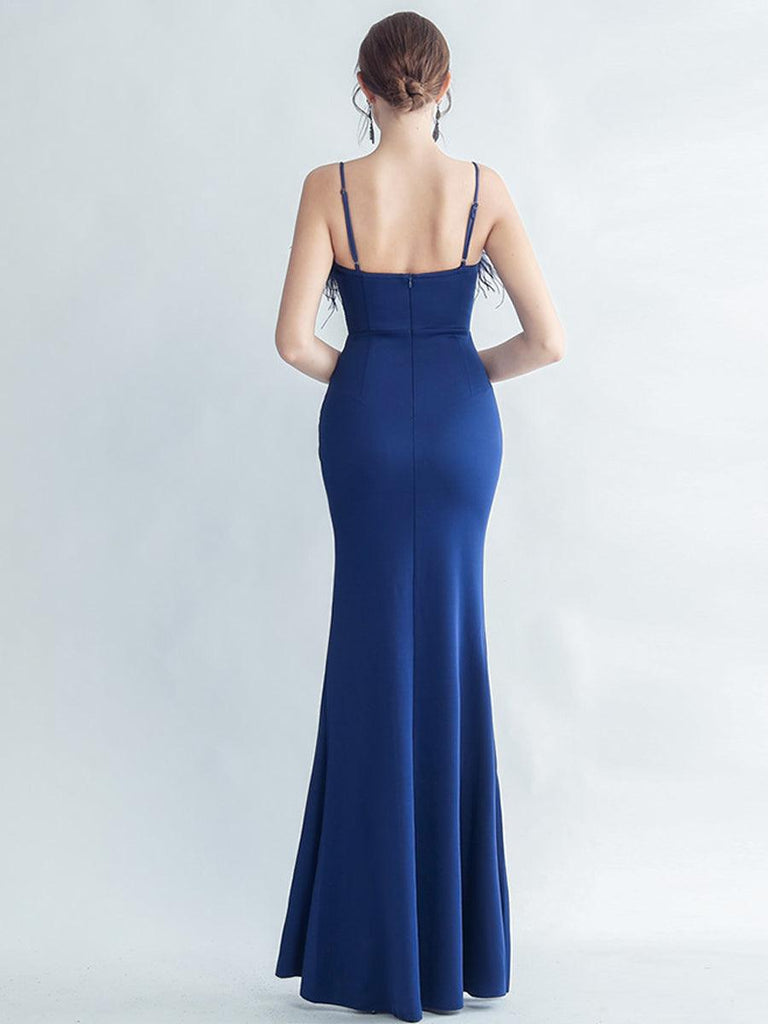 Shop  beautiful dress - Perfect for formal | Feather Spaghetti Rhinestone Formal Dress