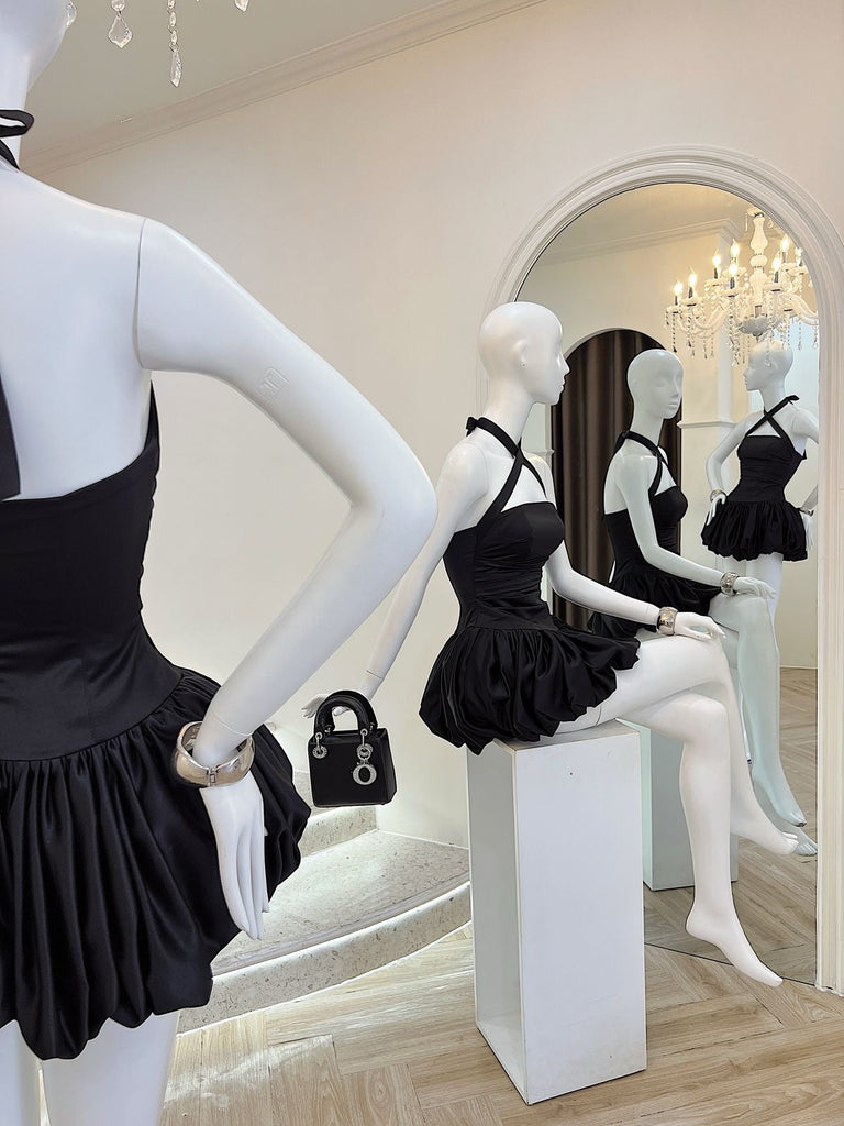 Stylish beautiful dress | Rosetta Halter Bubble Mini Dress - Ideal for special occasions