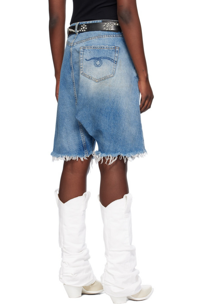 Natelie  Blue Twister Denim Shorts - Stylish blue dress for special occasions | Buy Online
