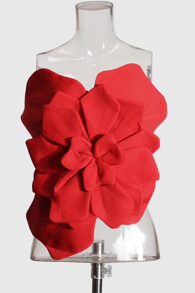 Shop  red dress - Perfect for special occasions | Amiri Flower Off Shoulder Top In Red