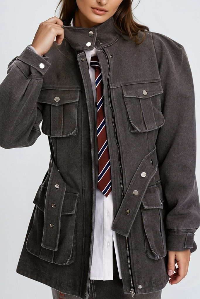 Stylish beautiful dress | Davi Pocket Denim Jacket - Ideal for special occasions