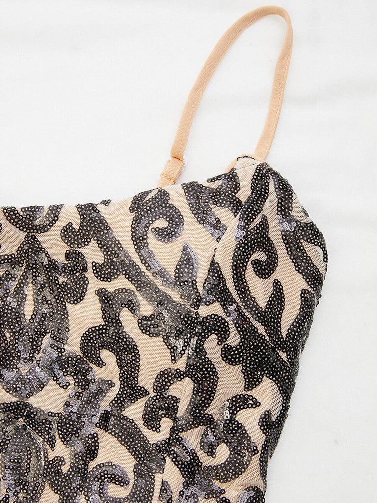 Spaghetti Black Split Maxi Sequin Dress - Stylish black dress for special occasions | Buy Online