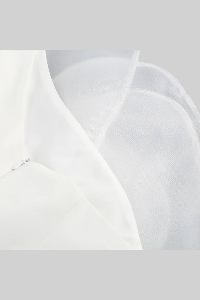 Shop  white dress - Perfect for special occasions | bonnie 3D Voluminous Organza Floral Mini Dress - White