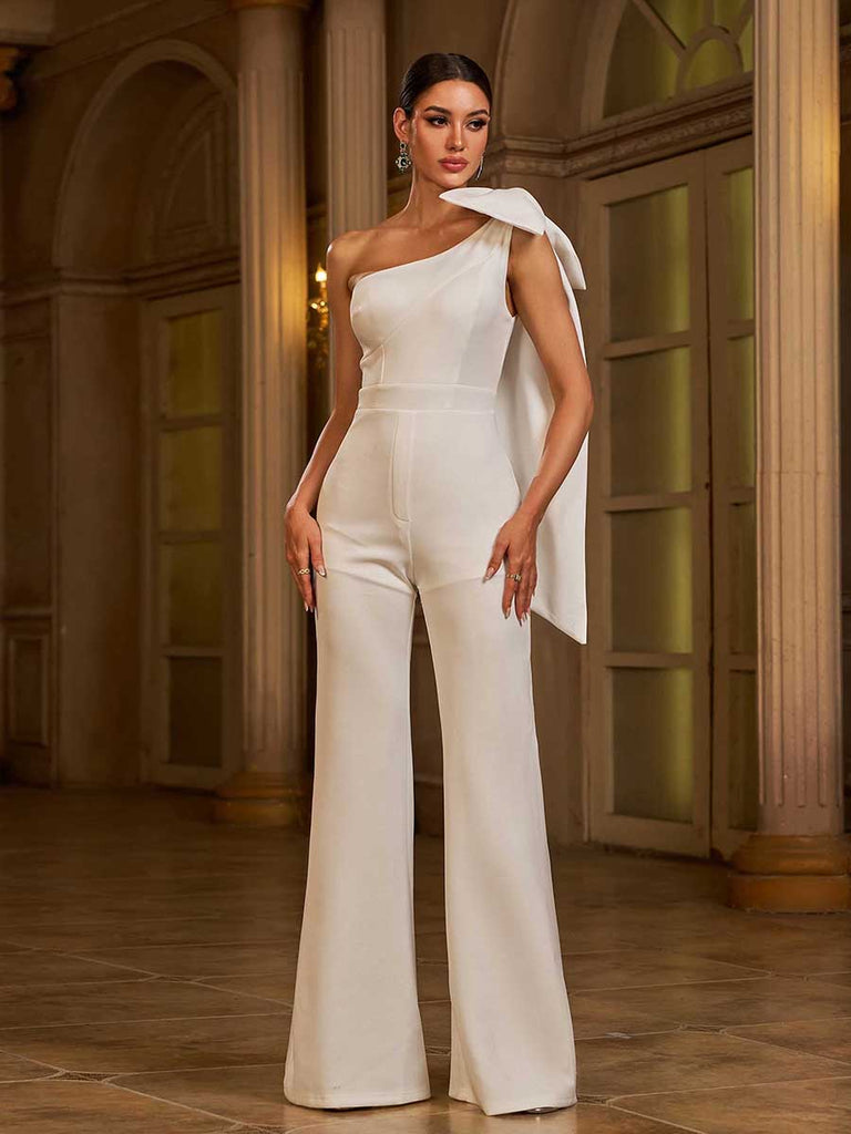 Stylish beautiful dress | One Shoulder Knot Jumpsuits - Ideal for special occasions