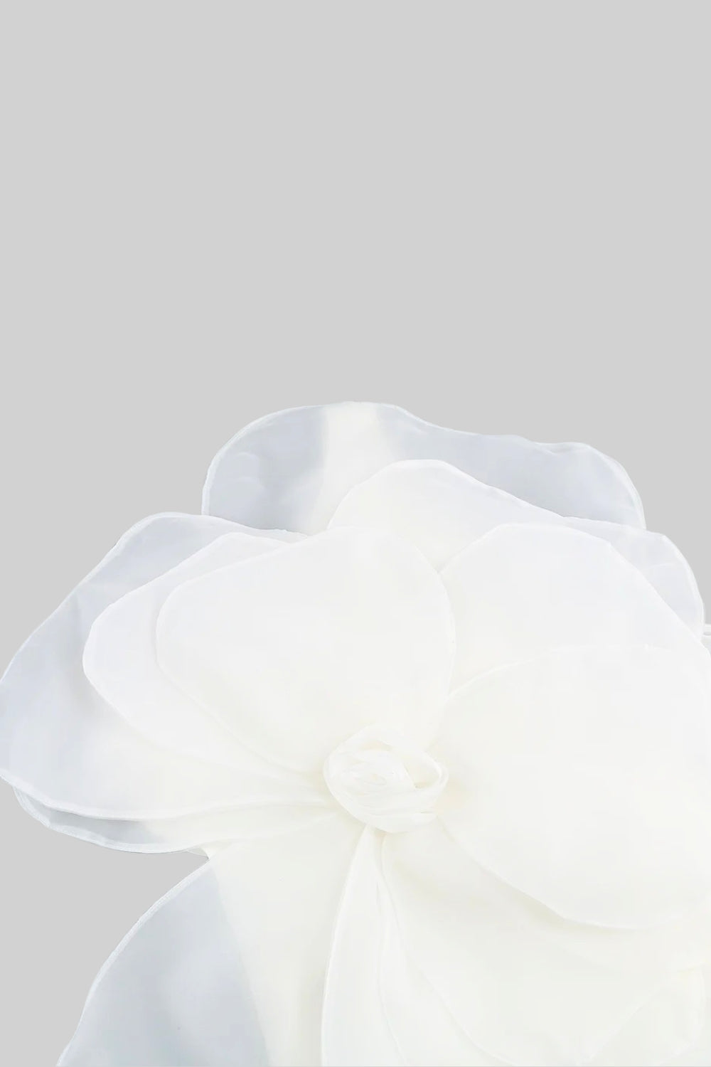 bonnie 3D Voluminous Organza Floral Mini Dress - White