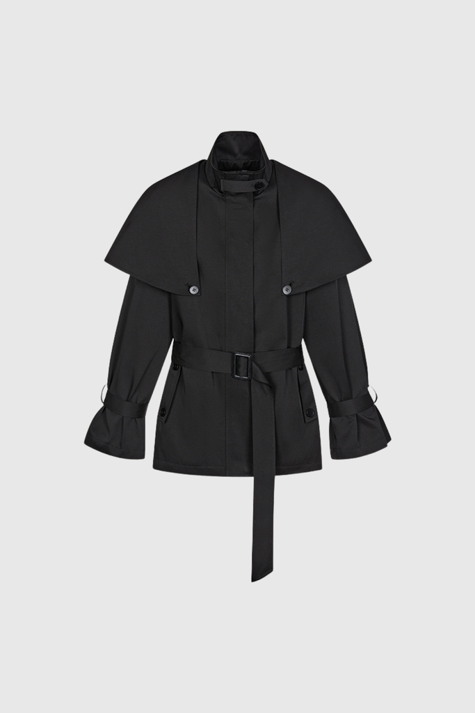 Shop  black dress - Perfect for special occasions | Davide Shawl Trench Coat In Black