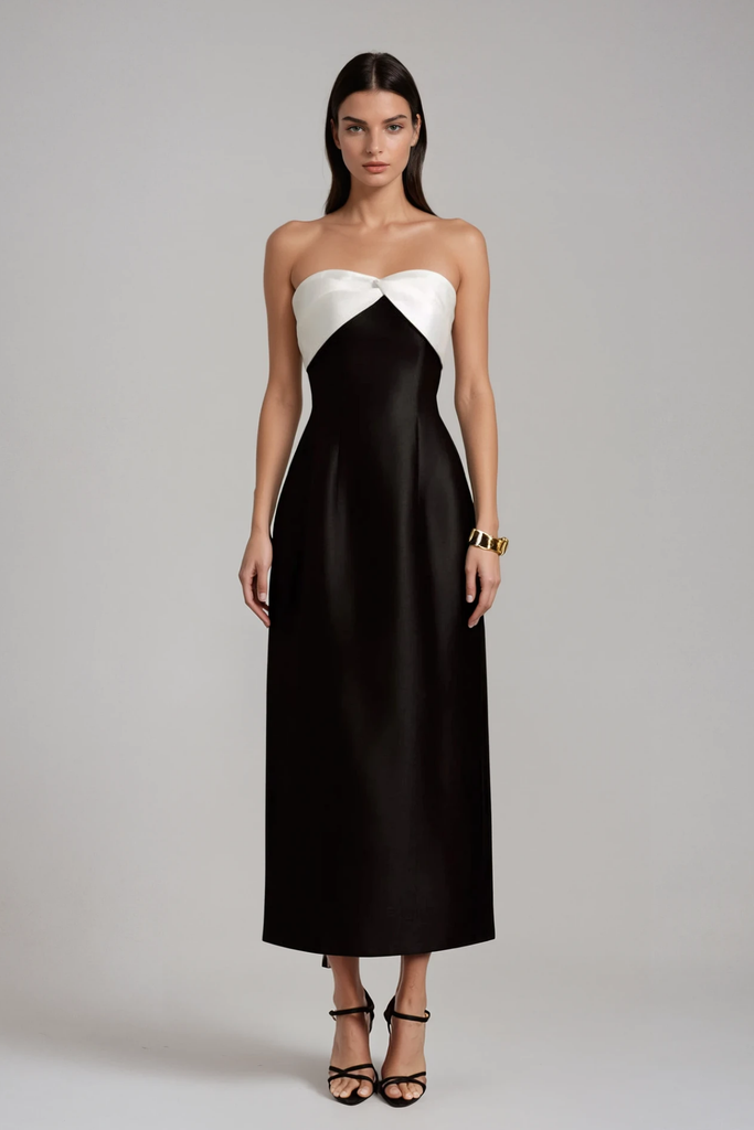 Shop  beautiful dress - Perfect for special occasions | Daniele Strapless Bow Satin Maxi Dress