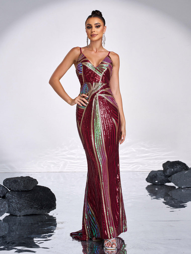 Sexy Spaghetti Sequin Prom Maxi Dress - Sexy beautiful dress for special occasions | Buy Online