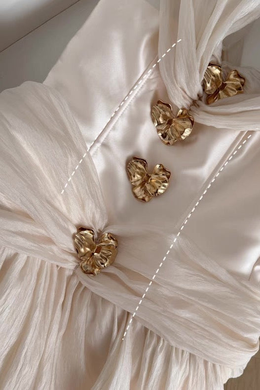 Shop  beautiful dress - Perfect for special occasions | Emerald Fit and Flare Corset Waist Chiffon Mini Dress