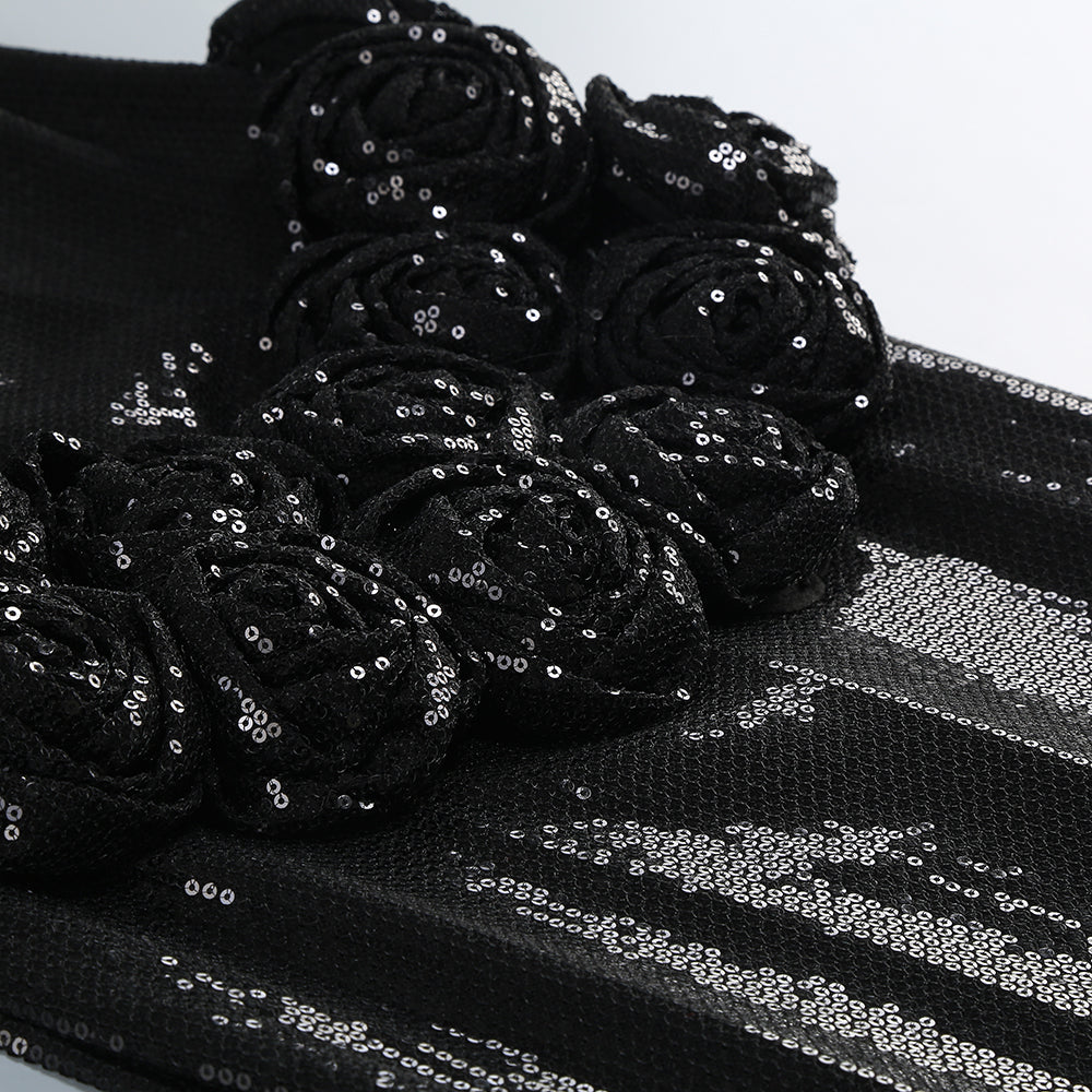 vivien off-shoulder sequin prom maxi dress in black - Stylish black dress for special occasions | Buy Online