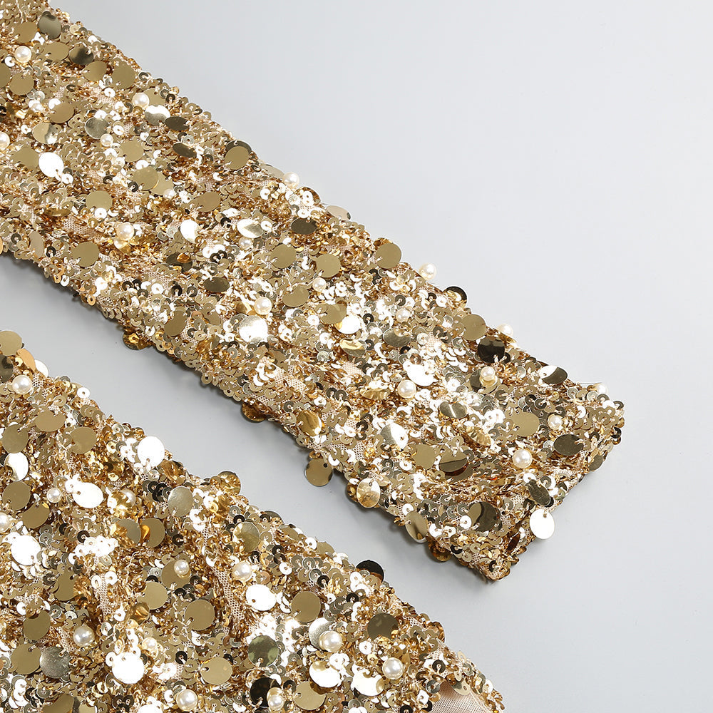 Shop  beautiful dress - Perfect for special occasions | sequin long sleeve maxi dress in gold